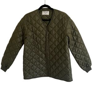 Vintage Green 1980s Military Quilted Liner Jacket Free People Approx Medium